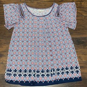 Max Studio top coastal blue L